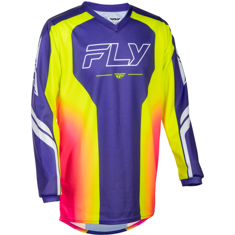 Maillot de motocross enfant FLY Racing F-16 Raze violet-rouge-jaune