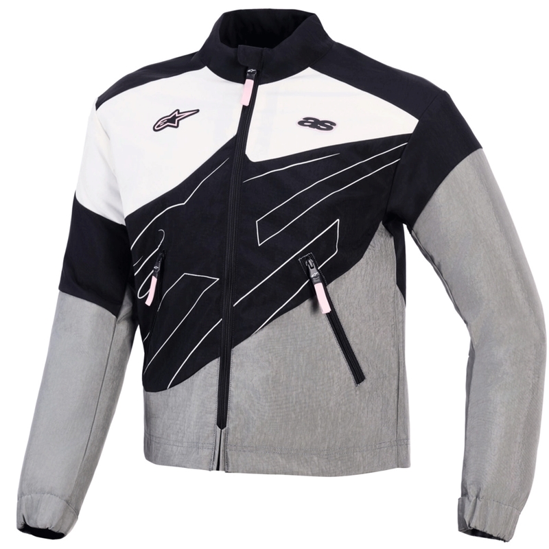 Veste de moto Alpinestars Stella Moshell pour femme, noir-gris-blanc-rose