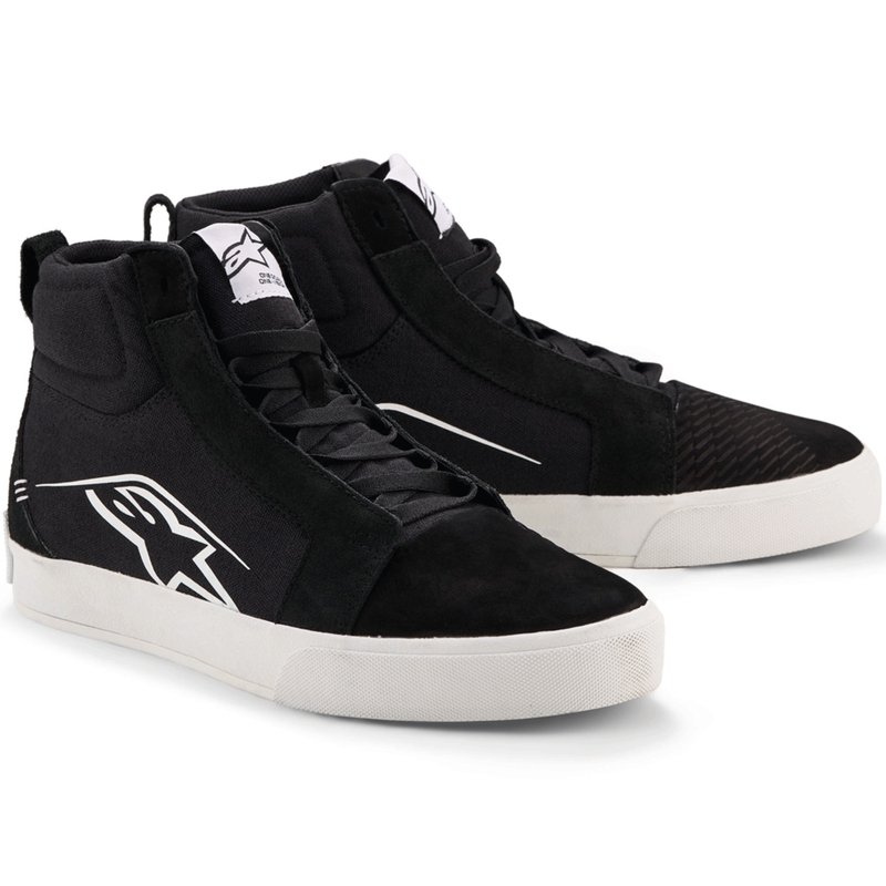 Bottes de moto Alpinestars Ride-63 en toile, noir et blanc