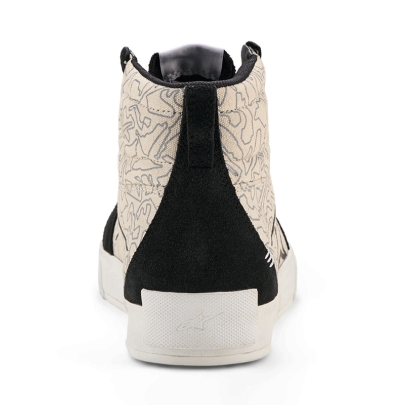 Bottes de moto Alpinestars Ride-63 en toile, noir, gris clair et blanc