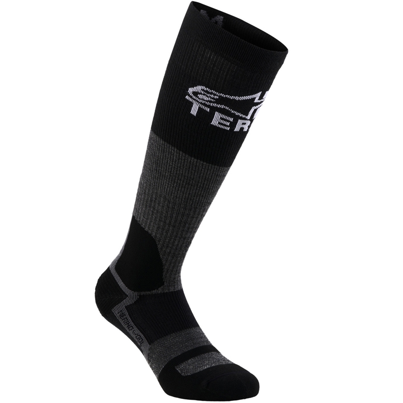 Chaussettes Alpinestars AT 8 en mérinos gris-noir