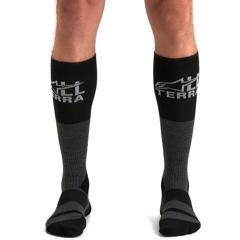 Chaussettes Alpinestars AT 8 en mérinos gris-noir