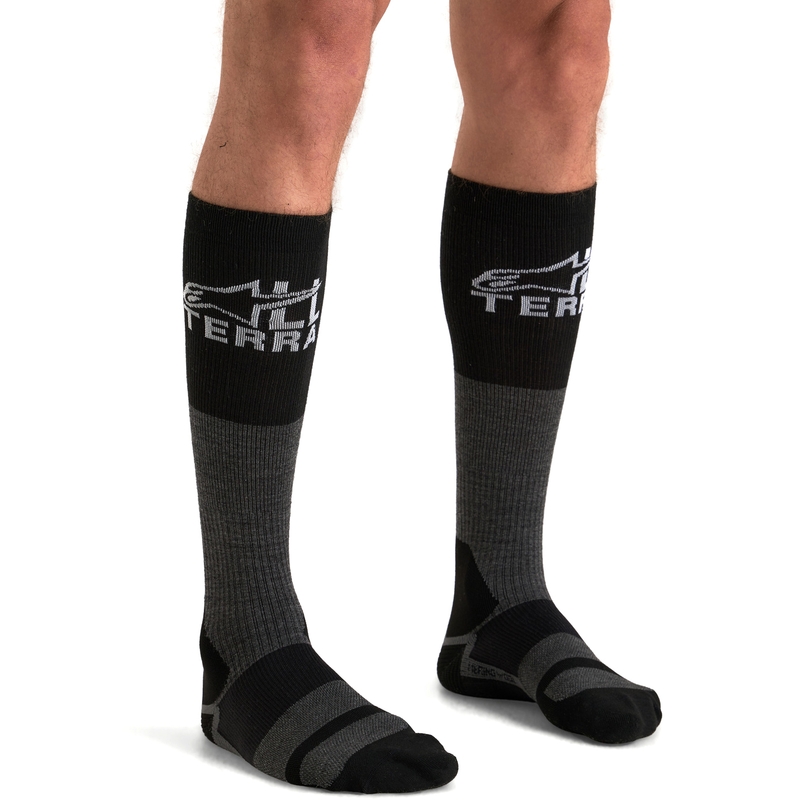 Chaussettes Alpinestars AT 8 en mérinos gris-noir