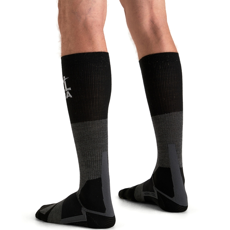Chaussettes Alpinestars AT 8 en mérinos gris-noir