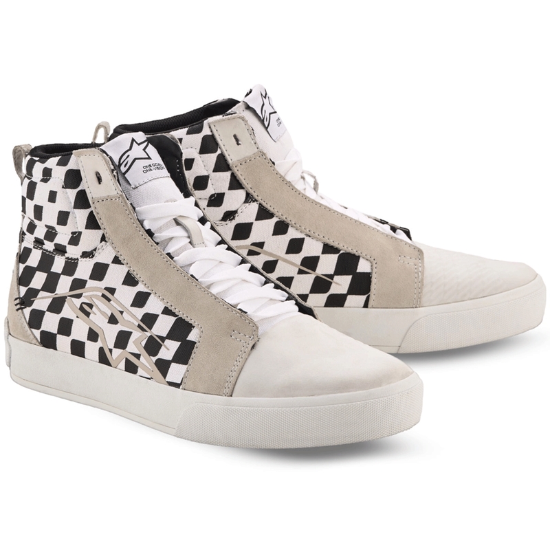 Bottes de moto Alpinestars Ride-63 en toile, noir-beige-blanc