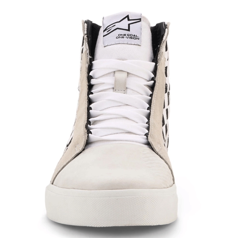 Bottes de moto Alpinestars Ride-63 en toile, noir-beige-blanc