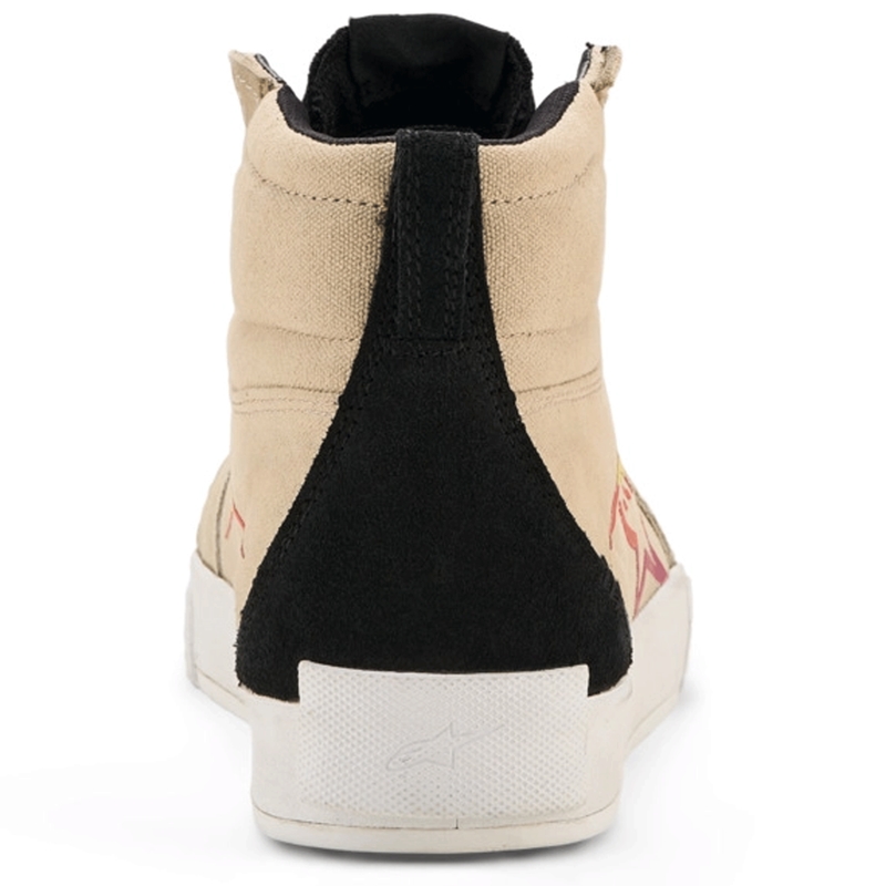 Bottes de moto Alpinestars Ride-63 en toile, crème, noir et blanc