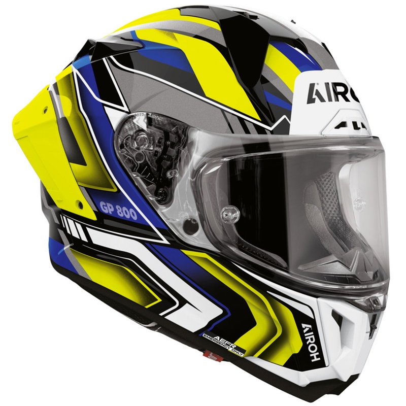 Casque intégral de moto Airoh GP 800 Volt jaune mat