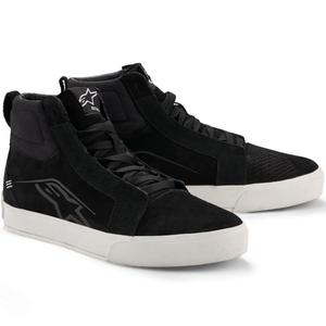 Bottes de moto Alpinestars Ride-63 en cuir noir et blanc