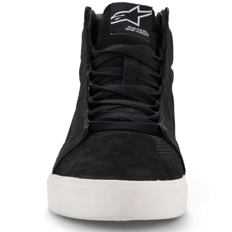 Bottes de moto Alpinestars Ride-63 en cuir noir et blanc
