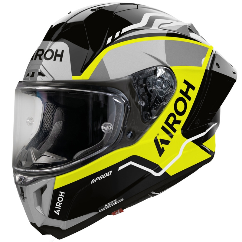 Casque intégral de moto Airoh GP 800 Lane jaune fluo