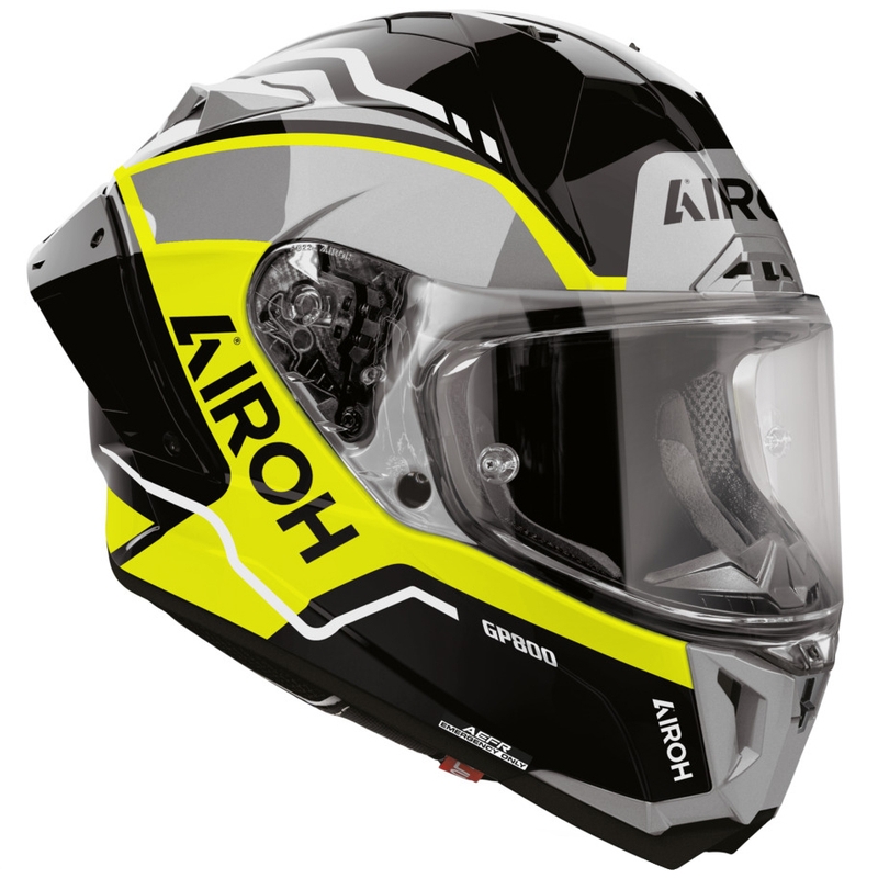 Casque intégral de moto Airoh GP 800 Lane jaune fluo