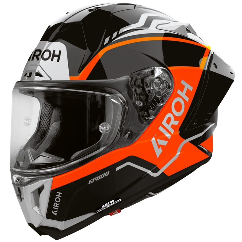 Casque intégral de moto Airoh GP 800 Lane orange fluo