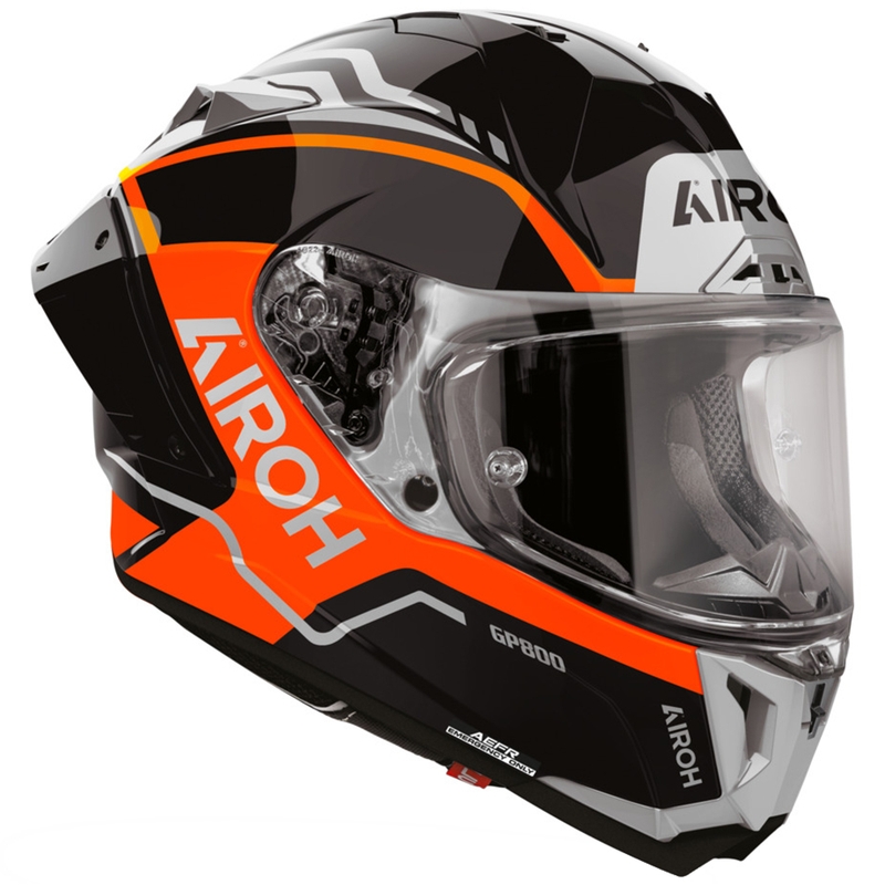 Casque intégral de moto Airoh GP 800 Lane orange fluo