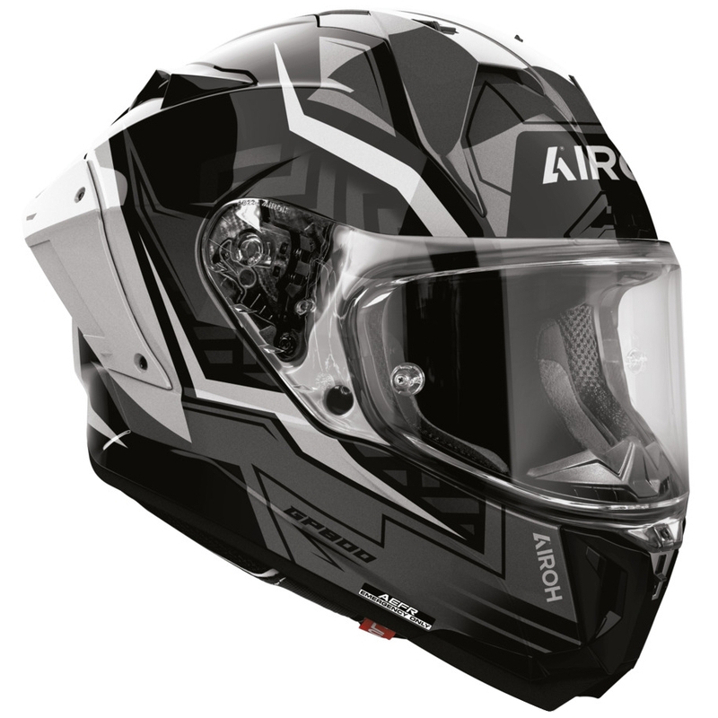 Casque intégral de moto Airoh GP 800 Victory argenté