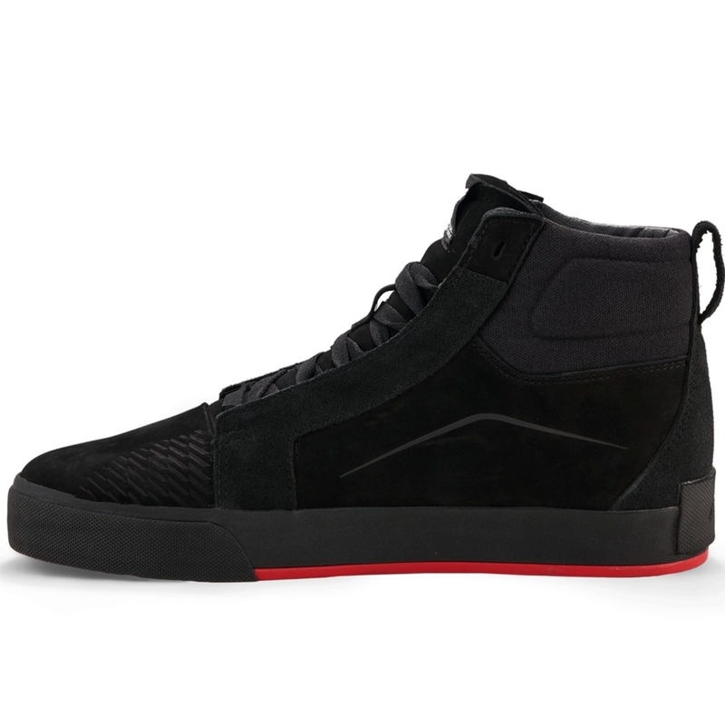 Bottes de moto Alpinestars Ride-63 en cuir noir et rouge