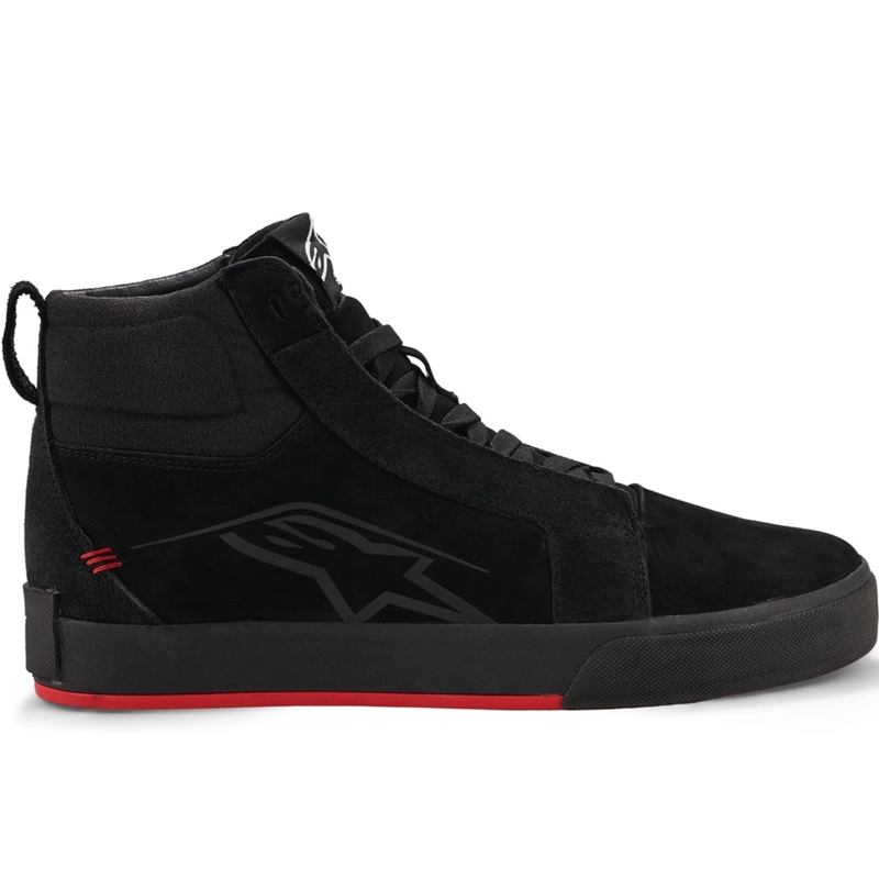 Bottes de moto Alpinestars Ride-63 en cuir noir et rouge