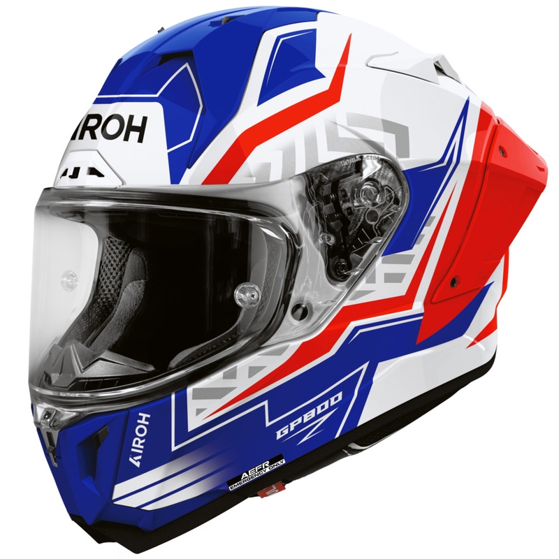 Casque intégral de moto Airoh GP 800 Victory bleu-rouge