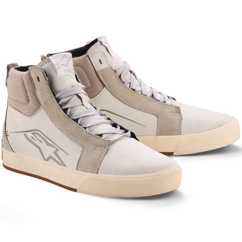 Bottes de moto en cuir Alpinestars Ride-63 Blanc-Gris-Marron