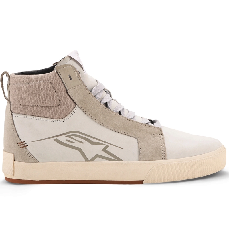Bottes de moto en cuir Alpinestars Ride-63 Blanc-Gris-Marron