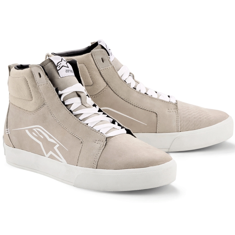 Bottes de moto Alpinestars Ride-63 en cuir blanc