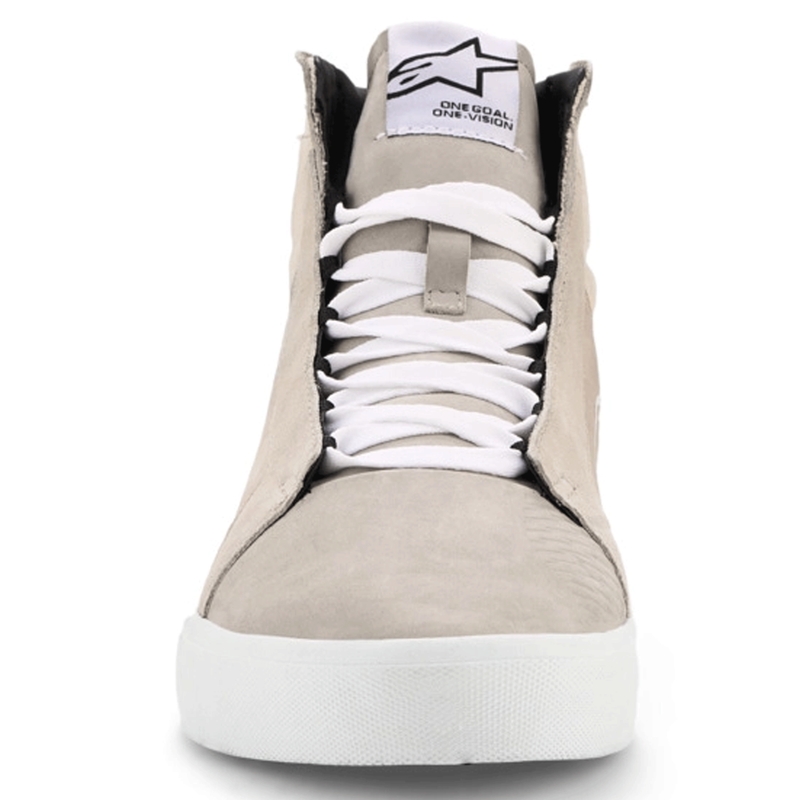 Bottes de moto Alpinestars Ride-63 en cuir blanc