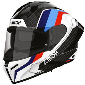Casque intégral de moto Airoh Matryx Carbon Rank noir-blanc-bleu