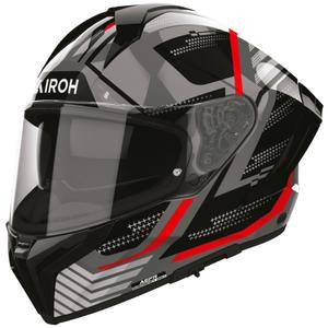 Casque intégral de moto Airoh Matryx Starburst noir et rouge