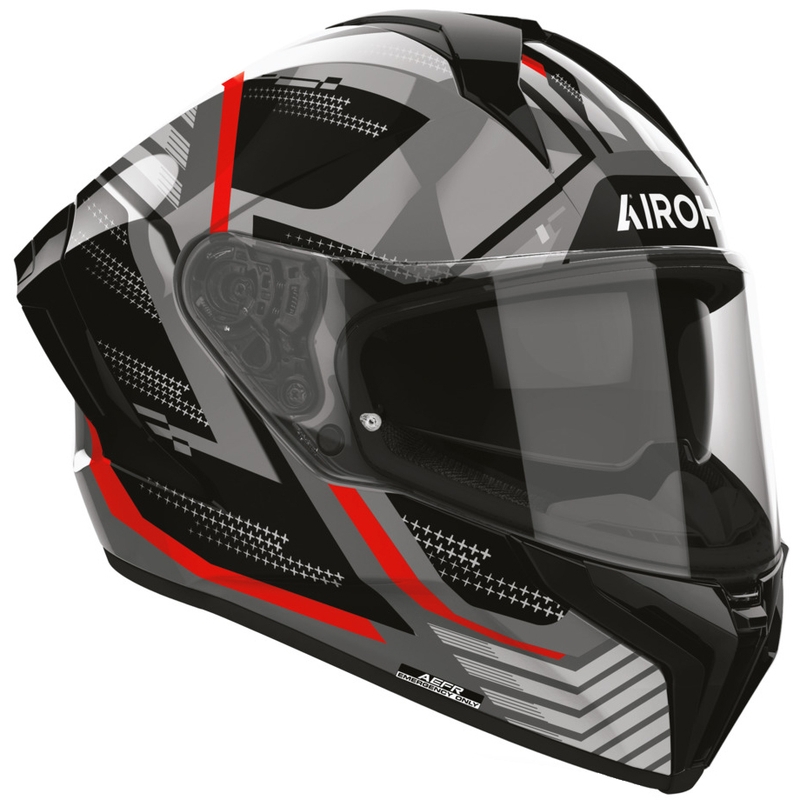Casque intégral de moto Airoh Matryx Starburst noir et rouge
