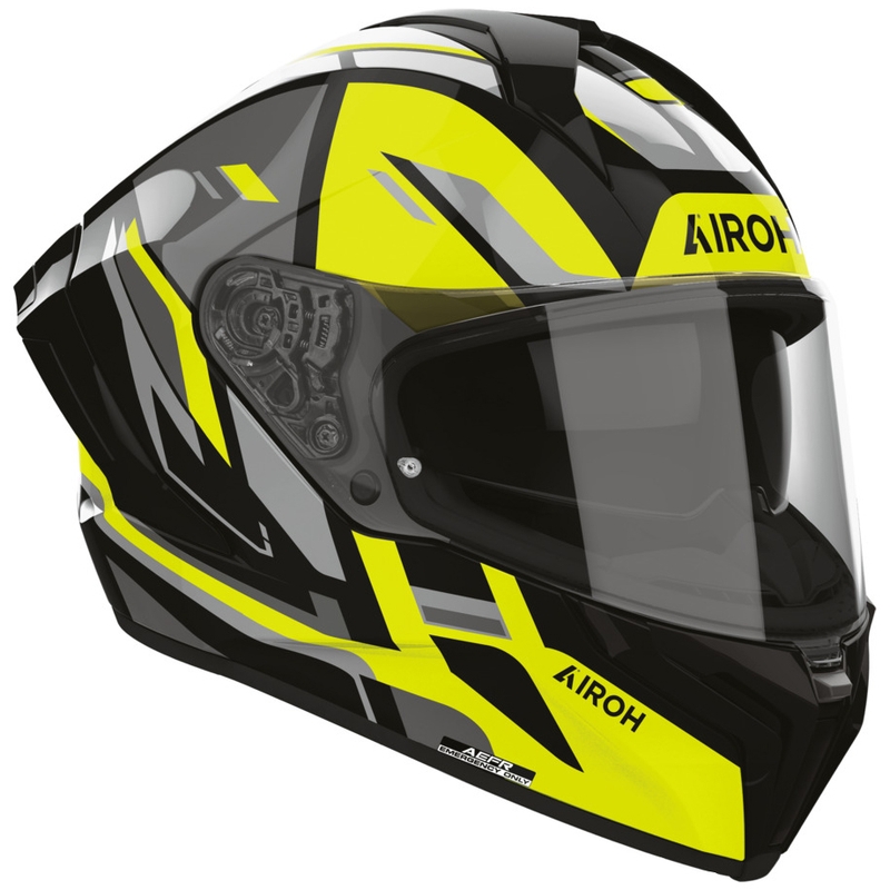 Casque intégral de moto Airoh Matryx Sentry jaune