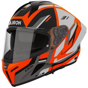 Casque intégral de moto Airoh Matryx Sentry orange