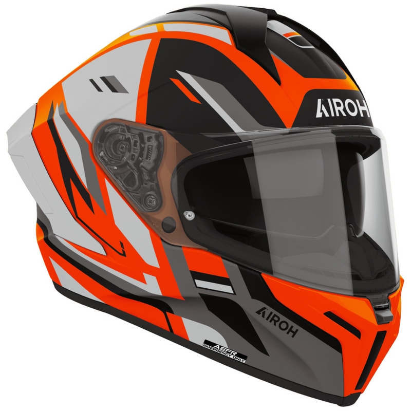 Casque intégral de moto Airoh Matryx Sentry orange