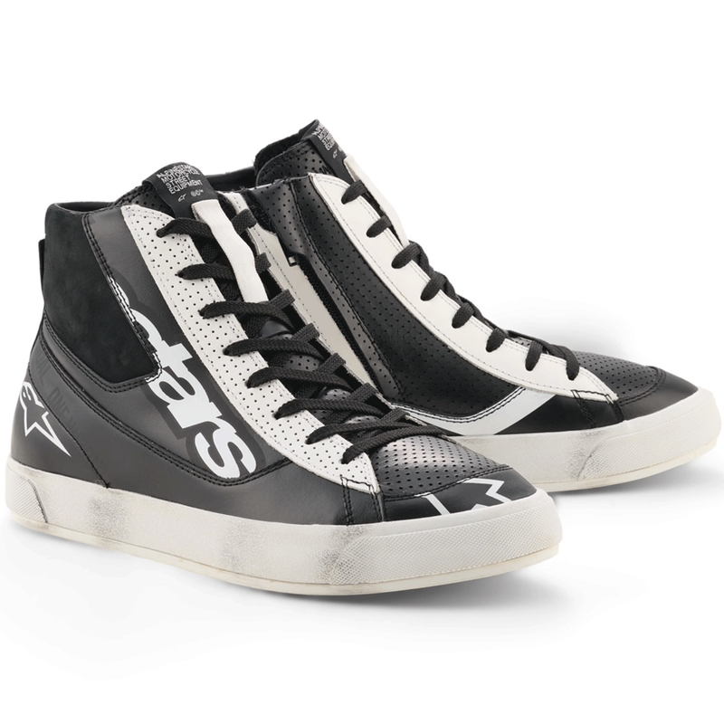 Bottes de moto Alpinestars Stated Flair noires et blanches