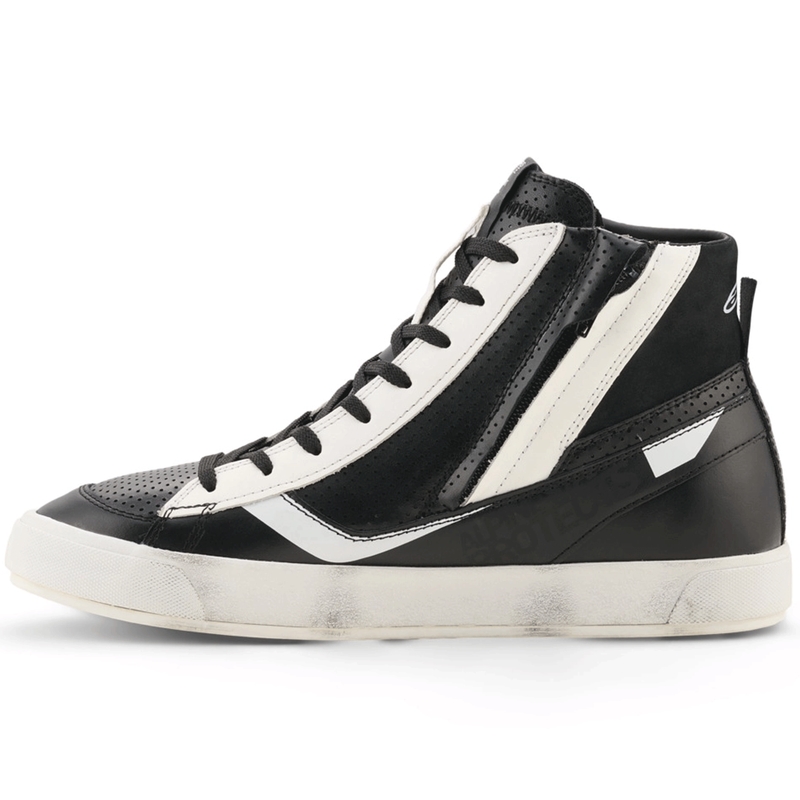 Bottes de moto Alpinestars Stated Flair noires et blanches