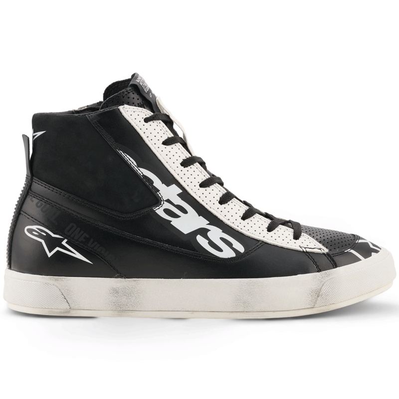 Bottes de moto Alpinestars Stated Flair noires et blanches