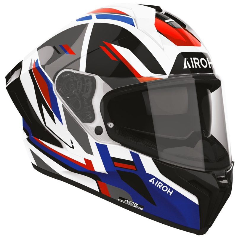 Casque intégral de moto Airoh Matryx Sentry rouge-bleu
