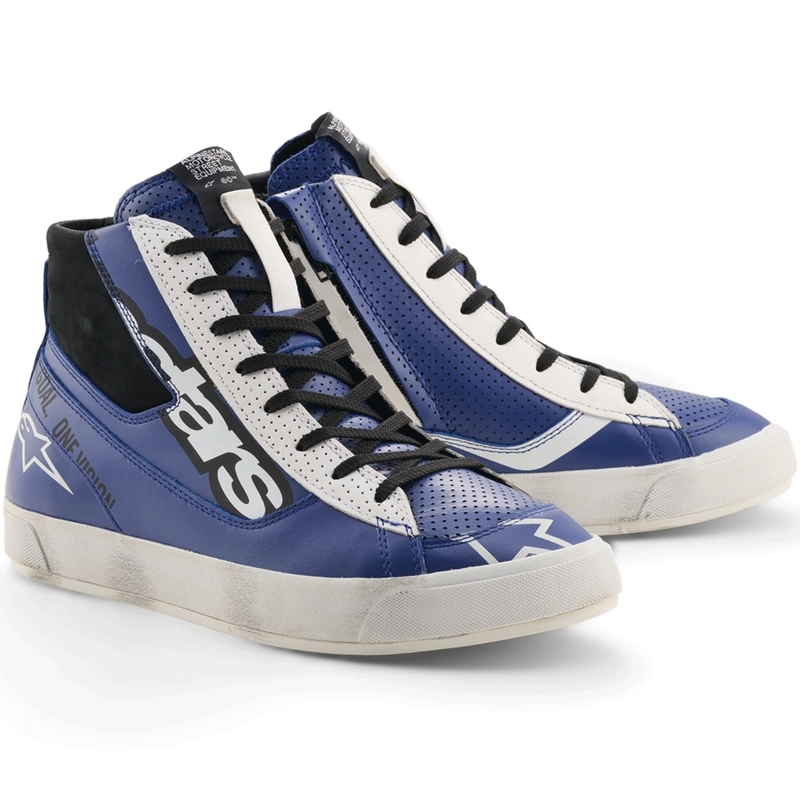 Bottes de moto Alpinestars Stated Flair bleu-blanc-noir