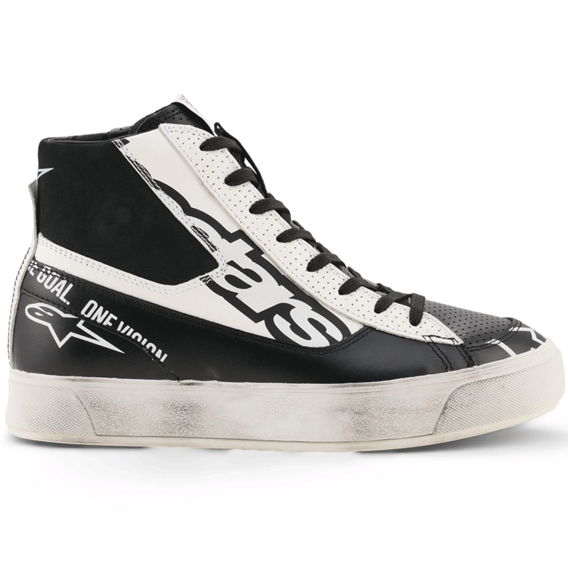 Bottes de moto Alpinestars Stella Stated Flair pour femmes, noir et blanc