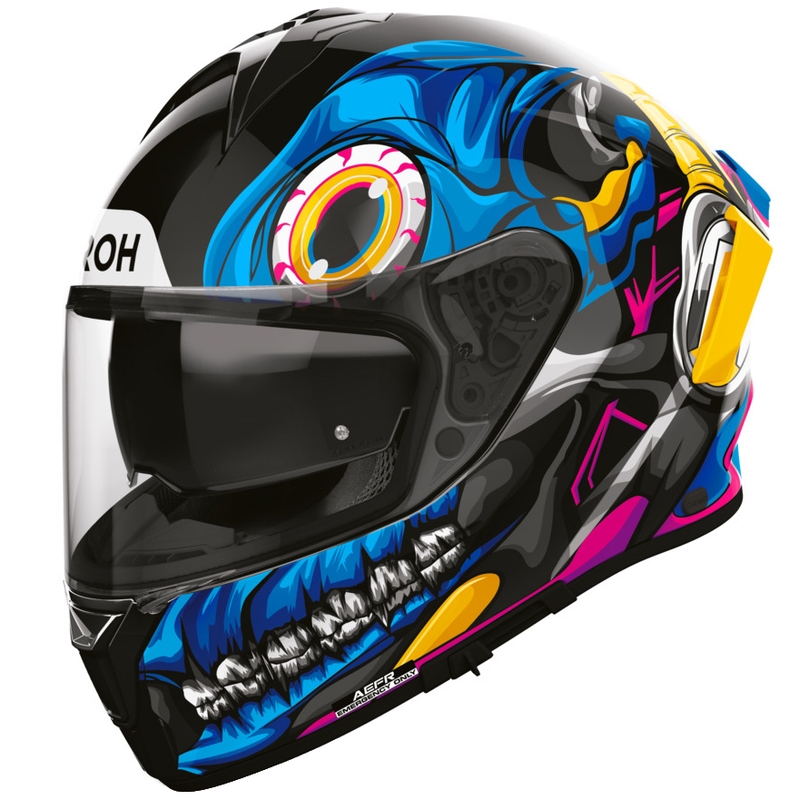 Casque intégral de moto Airoh Spark 2 Stranger noir-bleu-jaune