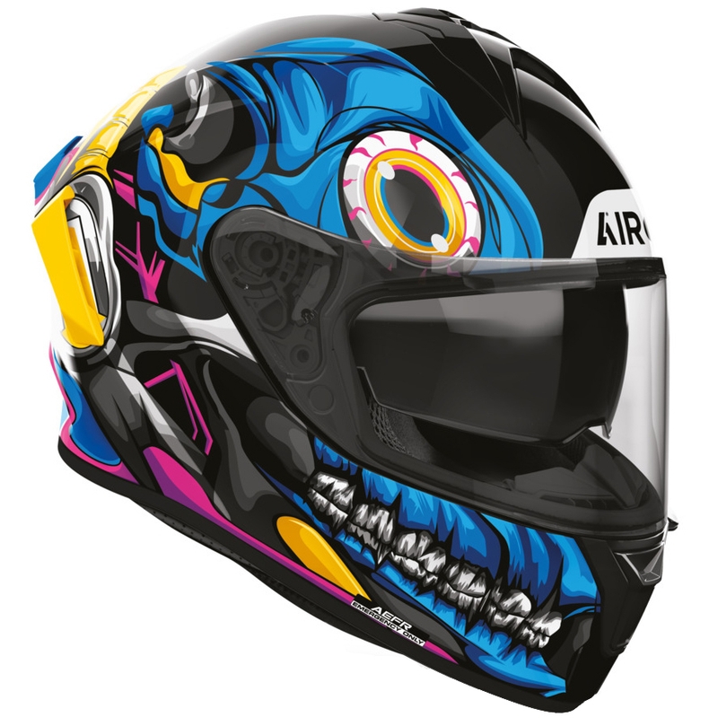 Casque intégral de moto Airoh Spark 2 Stranger noir-bleu-jaune