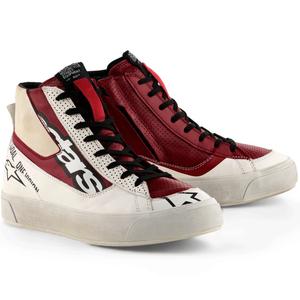 Bottes de moto Alpinestars Stella Stated Flair pour femmes, blanches et rouges