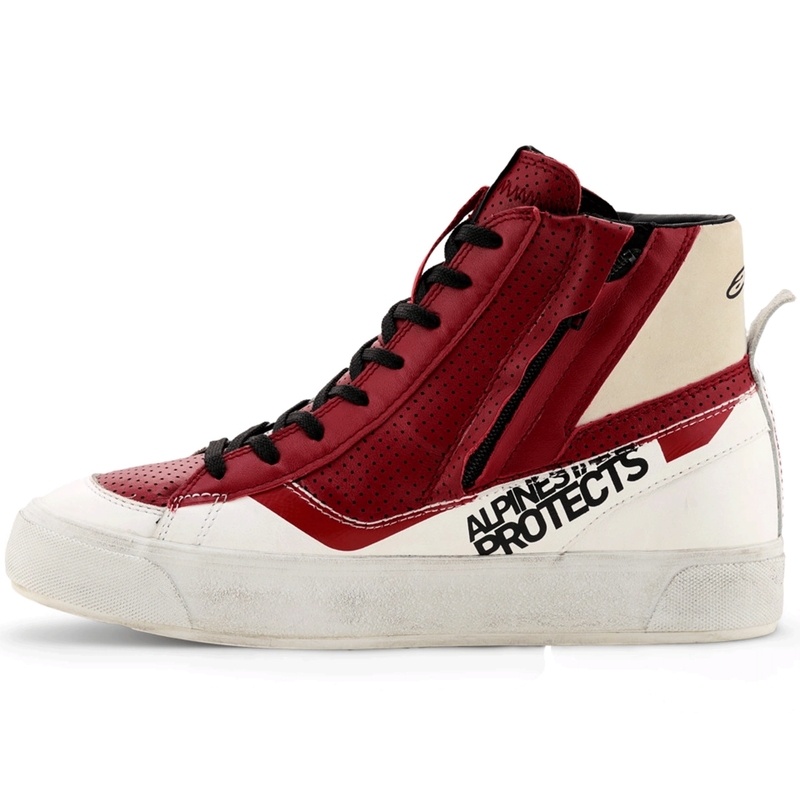 Bottes de moto Alpinestars Stella Stated Flair pour femmes, blanches et rouges