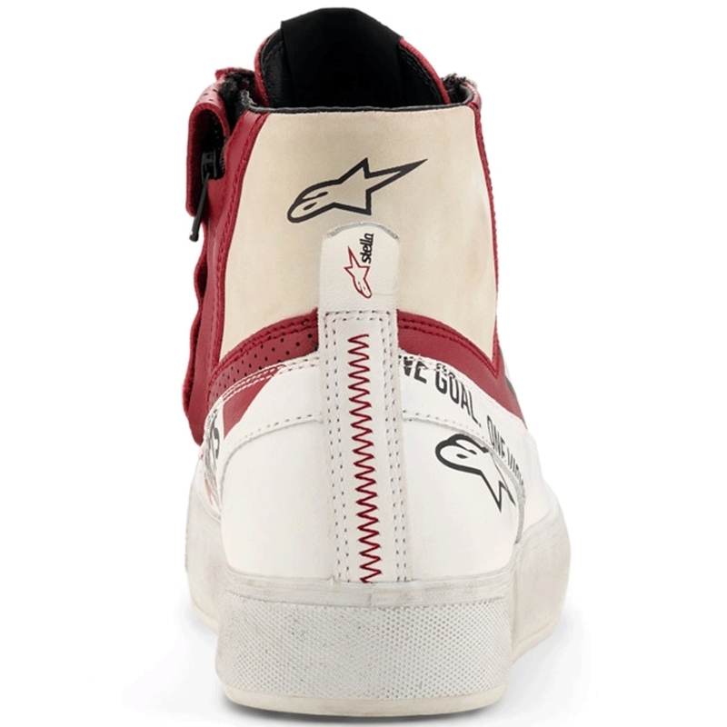 Bottes de moto Alpinestars Stella Stated Flair pour femmes, blanches et rouges