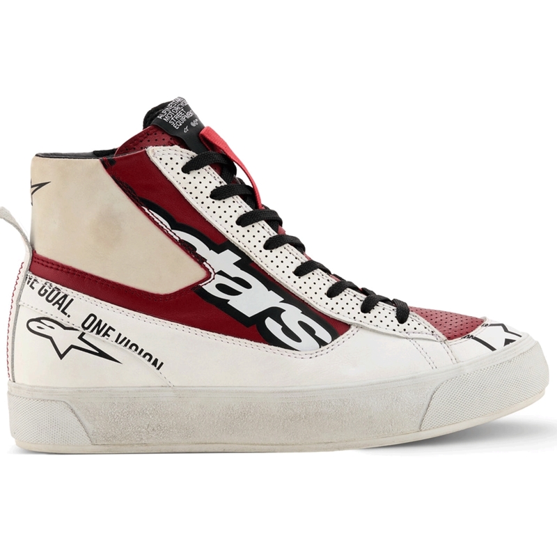 Bottes de moto Alpinestars Stella Stated Flair pour femmes, blanches et rouges