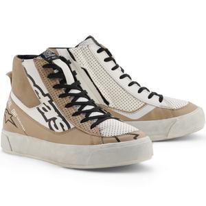 Bottes de moto Alpinestars Stella Stated Flair pour femmes, gris et blanc