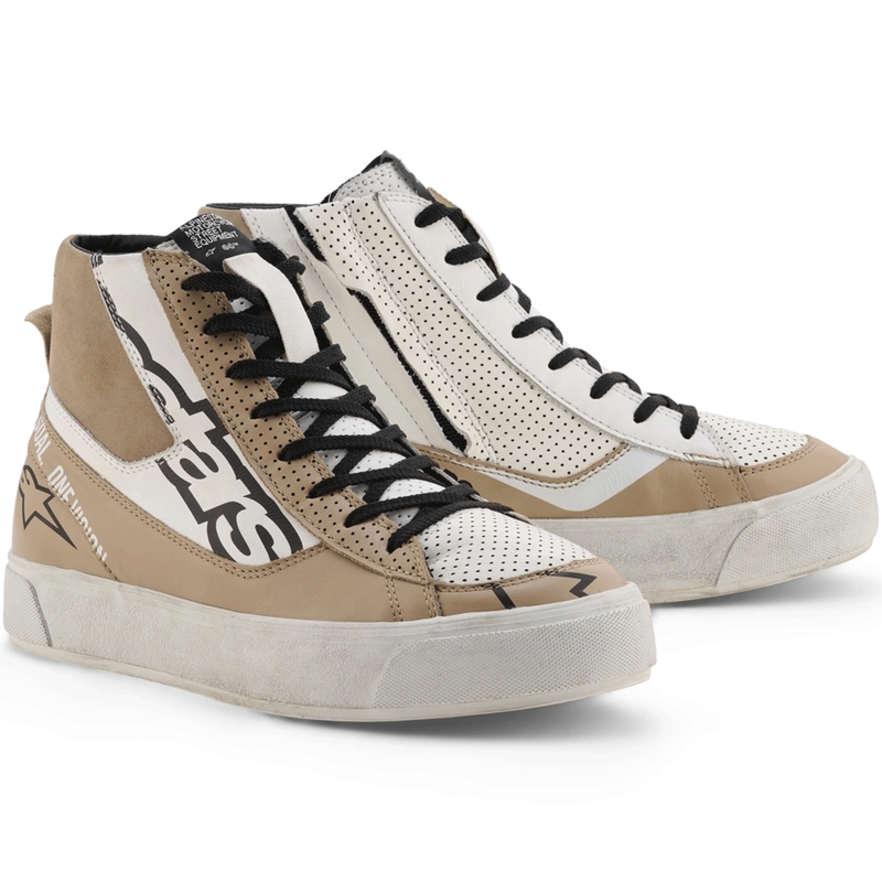 Bottes de moto Alpinestars Stella Stated Flair pour femmes, gris et blanc