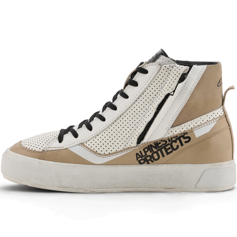 Bottes de moto Alpinestars Stella Stated Flair pour femmes, gris et blanc