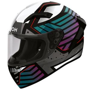 Casque intégral de moto Airoh Connor Flex blanc-gris-bleu-violet