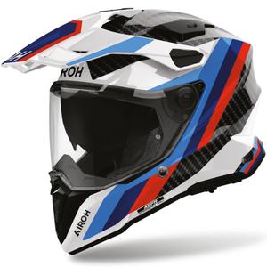 Casque de moto enduro Airoh Commander 2 Carbon Rank noir-blanc-bleu