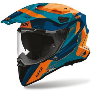 Casque de moto enduro Airoh Commander 2 Razor bleu-orange